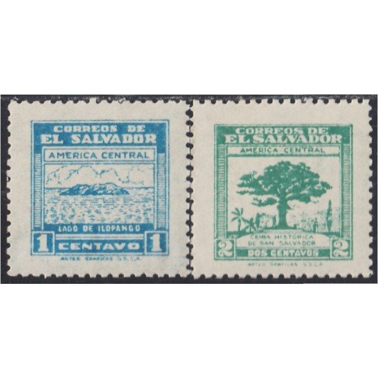 El Salvador 545/46 1947 Lago de Ilopango Ceiba Histórica MNH El Salvador 545/46 1947 Lago de Ilopango Ceiba Histórica MNH