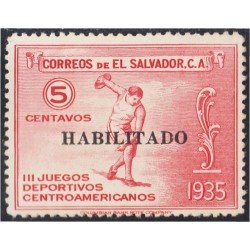 El Salvador 496 1935 III Juegos Deportivos Centroamericanos Habilitado MNH El Salvador 496 1935 III Juegos Deportivos Centroamericanos Habilitado MNH