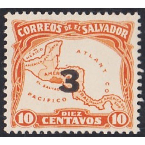 El Salvador 485a 1934 Mapa de América Central MNH El Salvador 485a 1934 Mapa de América Central MNH