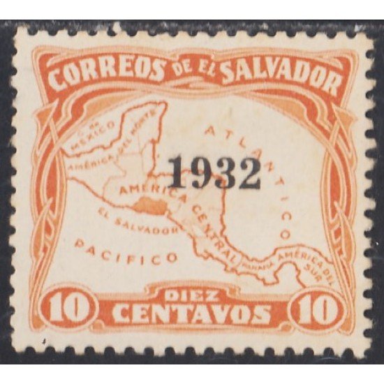 El Salvador 478 1932 Mapa de América Central MNH El Salvador 478 1932 Mapa de América Central MNH