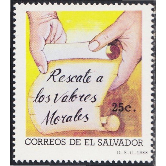 El Salvador 1036 1988 Rescate a los valores morales MNH El Salvador 1036 1988 Rescate a los valores morales MNH