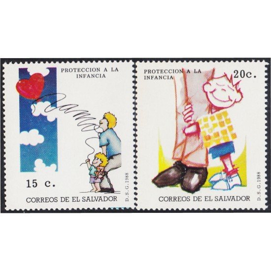 El Salvador 1033/34 1988 Protección a la Infancia MNH El Salvador 1033/34 1988 Protección a la Infancia MNH
