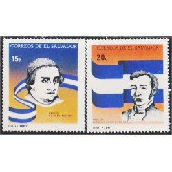 El Salvador 1016/17 1987 Próceres Nicolás Aguilar y Domingo Antonio de Lara MNH