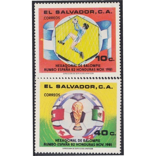 El Salvador 888/89 1981 Hexagonal de balompié MNH El Salvador 888/89 1981 Hexagonal de balompié MNH