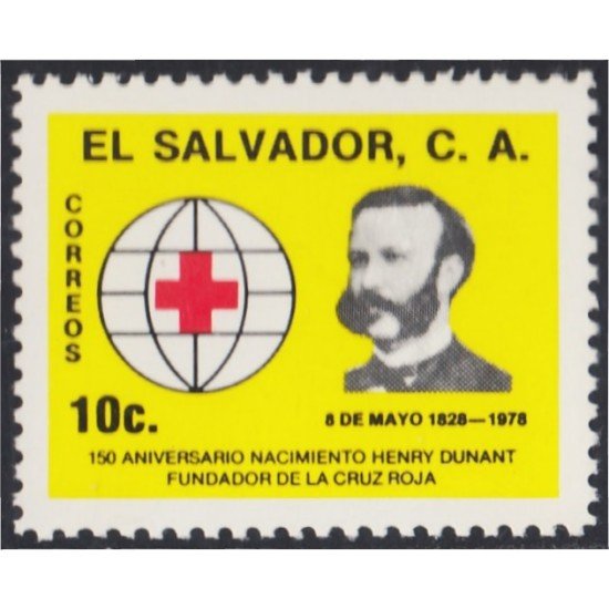 El Salvador 846 1978 Henry Dunant fundador de la Cruz Roja MNH El Salvador 846 1978 Henry Dunant fundador de la Cruz Roja MNH