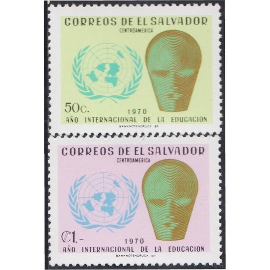 El Salvador 760/61 1970 Año Internacional de la Educación MNH El Salvador 760/61 1970 Año Internacional de la Educación MNH