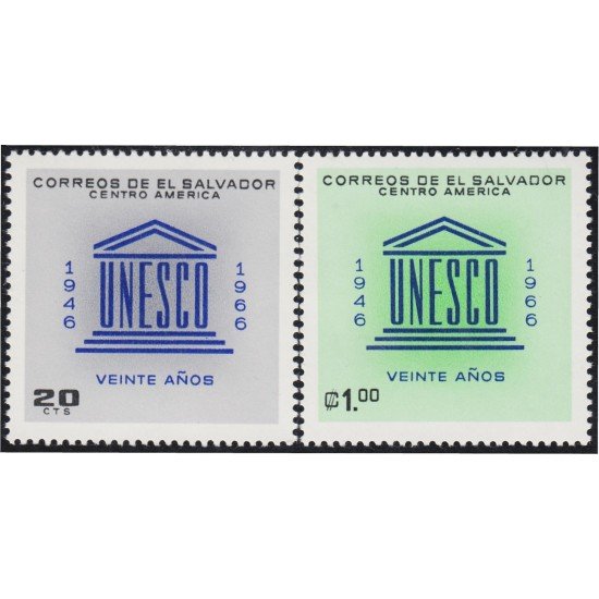 El Salvador 716/17 1966 20 Años de la UNESCO MNH El Salvador 716/17 1966 20 Años de la UNESCO MNH