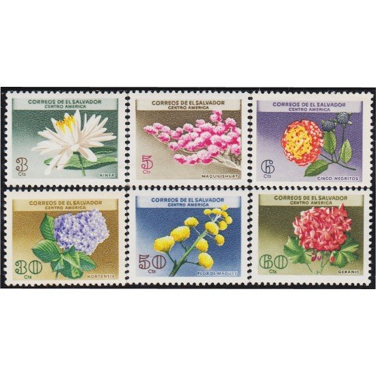 El Salvador 697/02 1964 Flores flowers MNH El Salvador 697/02 1964 Flores flowers MNH