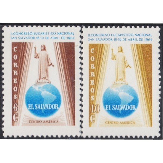 El Salvador 692/93 1964 II Congreso Eucarístico Nacional MNH El Salvador 692/93 1964 II Congreso Eucarístico Nacional MNH