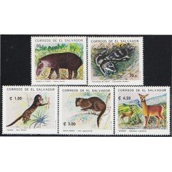 El Salvador 1163/67 1993 Fauna Tapir Venado Tayra MNH El Salvador 1163/67 1993 Fauna Tapir Venado Tayra MNH