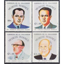 El Salvador 1140/43 1992 Médicos Insignes MNH El Salvador 1140/43 1992 Médicos Insignes MNH