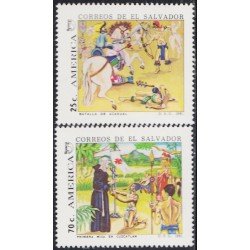 El Salvador 1121/22 1991 América Upaep Batalla de Acaxual Misa en Cuzcatlán MNH El Salvador 1121/22 1991 América Upaep Batalla de Acaxual Misa en Cuzcatlán MNH