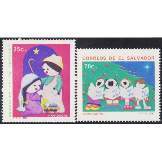 El Salvador 1117/18 1991 Navidad Christmas MNH El Salvador 1117/18 1991 Navidad Christmas MNH