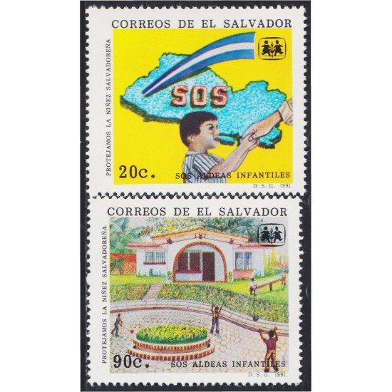El Salvador 1108/09 1991 SOS Aldeas infantiles MNH El Salvador 1108/09 1991 SOS Aldeas infantiles MNH