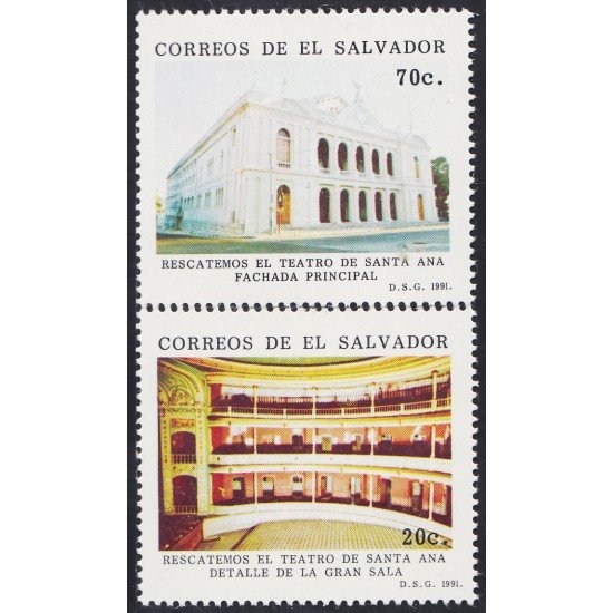 El Salvador 1102/03 1991 Teatro de Santa Ana MNH El Salvador 1102/03 1991 Teatro de Santa Ana MNH