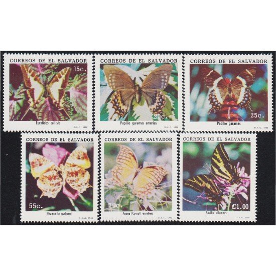 El Salvador 1089/94 1990 Mariposas Butterflies MNH El Salvador 1089/94 1990 Mariposas Butterflies MNH
