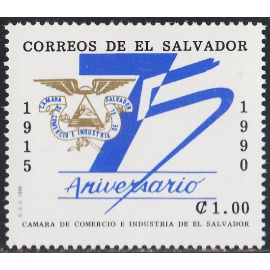 El Salvador 1088F 1990 75 Aniversario de la Cámara de Comercio e Industria MNH El Salvador 1088F 1990 75 Aniversario de la Cámara de Comercio e Industria MNH