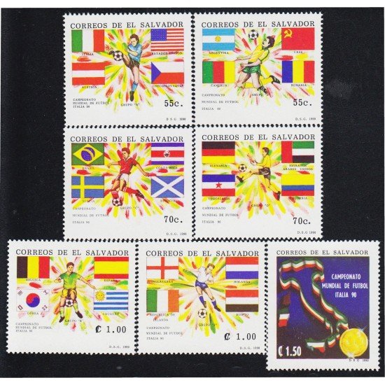 El Salvador 1080/86 1990 Campeonato Mundial de fútbol en Italia MNH El Salvador 1080/86 1990 Campeonato Mundial de fútbol en Italia MNH