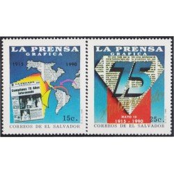 El Salvador 1078/79 1990 La Prensa Gráfica MNH El Salvador 1078/79 1990 La Prensa Gráfica MNH