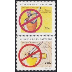 El Salvador 1076/77 1990 No a las bebidas alcohólicas y al tabaquismo MNH El Salvador 1076/77 1990 No a las bebidas alcohólicas y al tabaquismo MNH