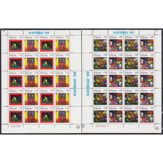 El Salvador 1429/32 1999  Minihojita Navidad Christmas MNH