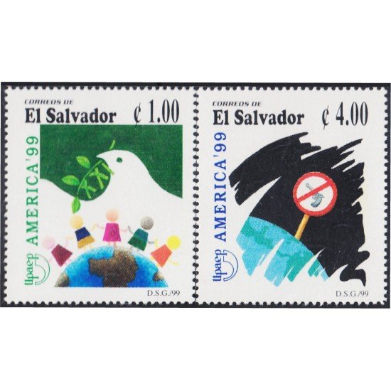 El Salvador 1427/28 1999 América Upaep Un nuevo Milenio sin Armas MNH