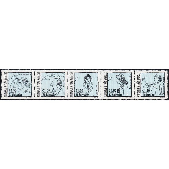 El Salvador 1417/21 1999 Homenaje a caricaturistas Toño Salazar MNH