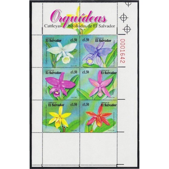El Salvador 1411/16 1999 Fauna Orquídeas Flores flowers MNH