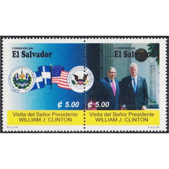 El Salvador 1398/99 1999 Presidente William J. Clinton MNH El Salvador 1398/99 1999 Presidente William J. Clinton MNH