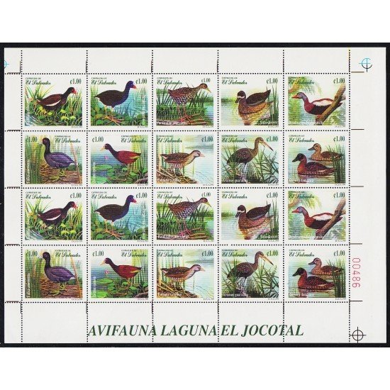 El Salvador 1386/95 1999 Minihojita Fauna Aves de La Laguna el Jocotal MNH El Salvador 1386/95 1999 Minihojita Fauna Aves de La Laguna el Jocotal MNH