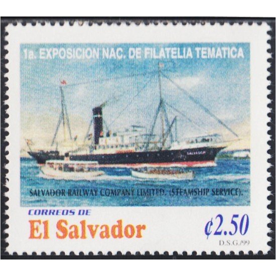 El Salvador 1383 1999 1ª Exposición Nacional de filatelia temática Barco Ship MNH El Salvador 1383 1999 1ª Exposición Nacional de filatelia temática Barco Ship MNH