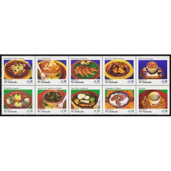 El Salvador 1373/82 1999 Platos típicos MNH El Salvador 1373/82 1999 Platos típicos MNH
