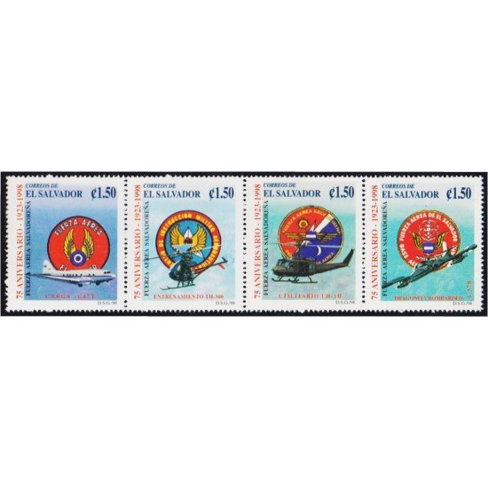 El Salvador 1369/72 1998 75 Aniversario de la Fuerza Aérea Salvadoreña MNH El Salvador 1369/72 1998 75 Aniversario de la Fuerza Aérea Salvadoreña MNH