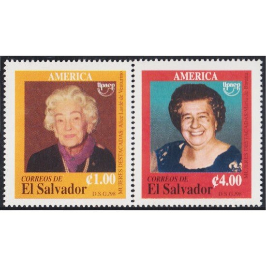 El Salvador 1364/65 1998 América Upaep Mujeres destacadas MNH El Salvador 1364/65 1998 América Upaep Mujeres destacadas MNH
