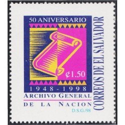 El Salvador 1363 1998 50 Años del archivo general para la nación MNH El Salvador 1363 1998 50 Años del archivo general para la nación MNH
