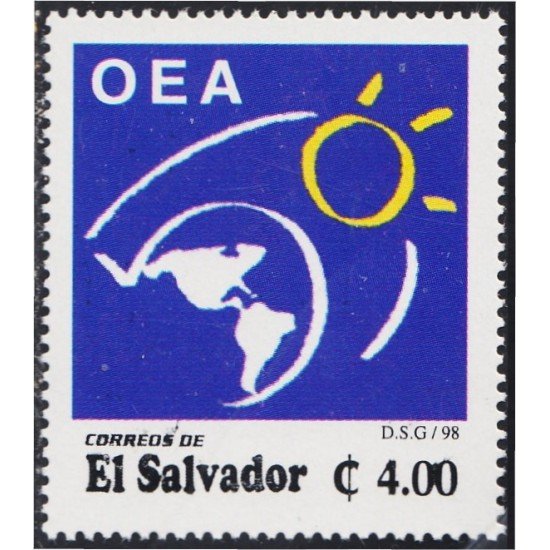 El Salvador 1355 1998 50 Años de la OEA MNH El Salvador 1355 1998 50 Años de la OEA MNH