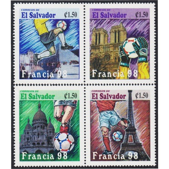 El Salvador 1344/47 1998 Copa Mundial de fútbol Francia 98 MNH El Salvador 1344/47 1998 Copa Mundial de fútbol Francia 98 MNH