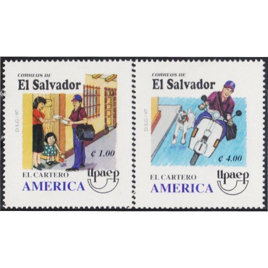 El Salvador 1324/25 1997 América Upaep El Cartero MNH El Salvador 1324/25 1997 América Upaep El Cartero MNH