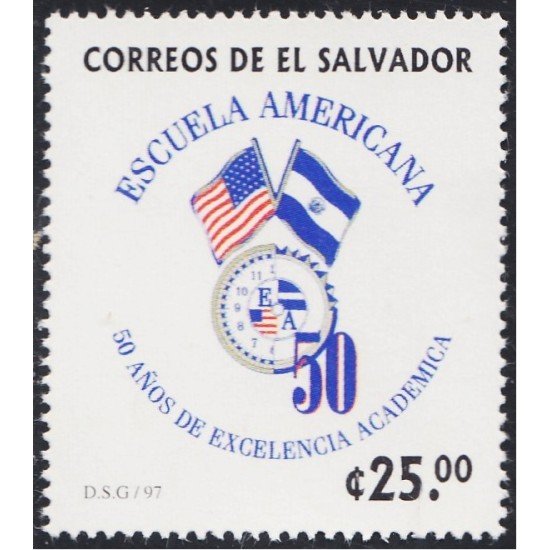 El Salvador 1321 1997 50 Años de la Escuela Americana MNH El Salvador 1321 1997 50 Años de la Escuela Americana MNH