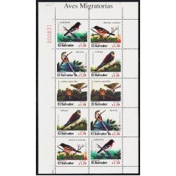 El Salvador 1291/95 1996 Aves migratorias Birds Minihojita MNH El Salvador 1291/95 1996 Aves migratorias Birds Minihojita MNH