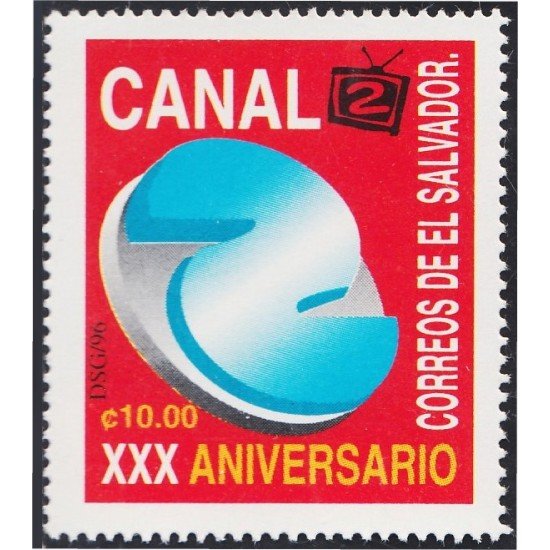 El Salvador 1290 1996 XXX Aniversario Canal 2 MNH El Salvador 1290 1996 XXX Aniversario Canal 2 MNH