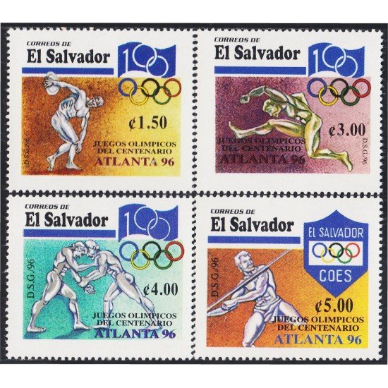 El Salvador 1281/84 1996 Juegos Olímpicos Atlanta 96MNH El Salvador 1281/84 1996 Juegos Olímpicos Atlanta 96MNH