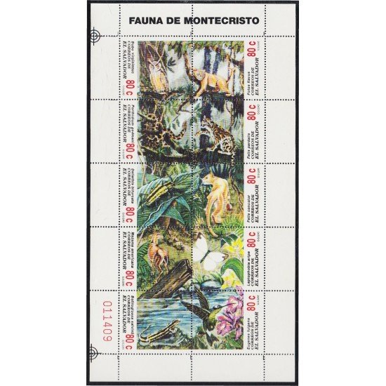 El Salvador 1260/69 1995 Fauna de Montecristo MNH