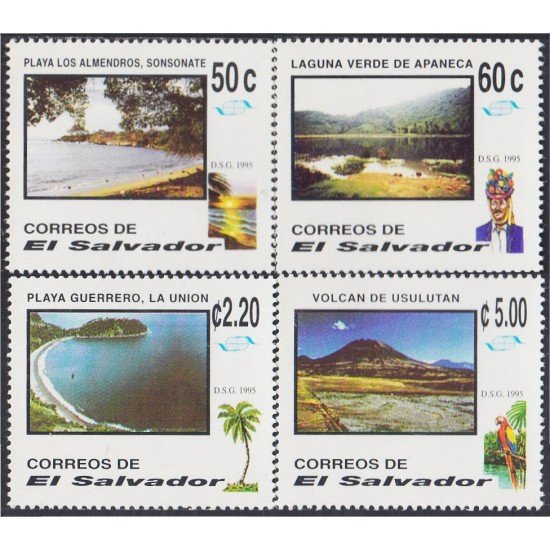 El Salvador 1236/39 1995 Turismo Playas Laguna Volcán MNH El Salvador 1236/39 1995 Turismo Playas Laguna Volcán MNH