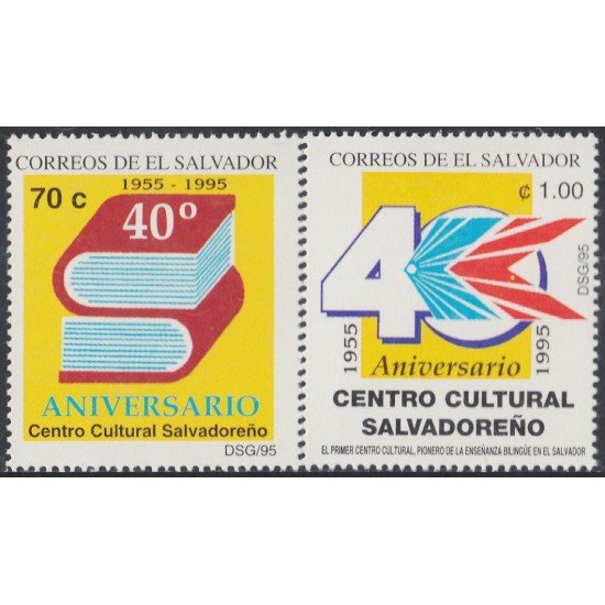 El Salvador 1224/25 1995 40 Aniversario Centro Centro Cultural Salvadoreño MNH El Salvador 1224/25 1995 40 Aniversario Centro Centro Cultural Salvadoreño MNH