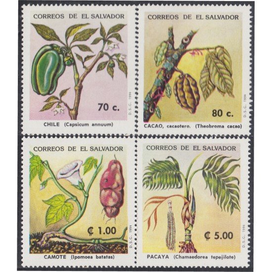 El Salvador 1209/12 1994 Flora Plantas alimenticias MNH El Salvador 1209/12 1994 Flora Plantas alimenticias MNH
