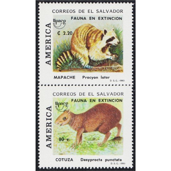 El Salvador 1178/79 1993 Upaep Fauna en Extinción MNH El Salvador 1178/79 1993 Upaep Fauna en Extinción MNH