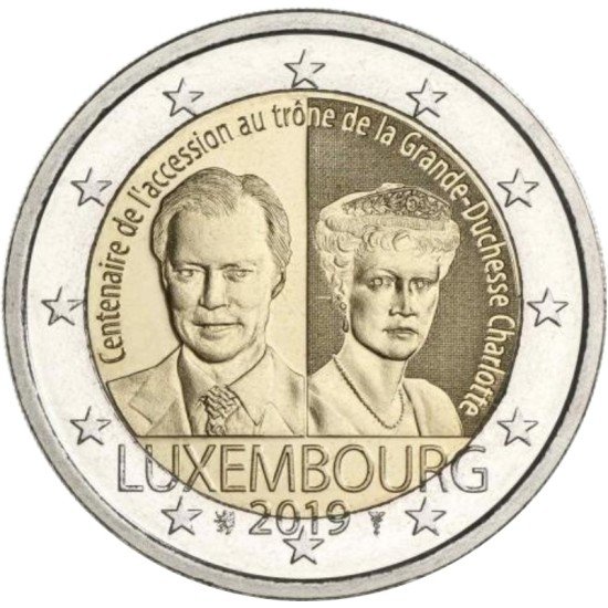 Luxemburgo 2019 2 € euros conmemorativos Gran Duquesa Carlota Luxemburgo 2019 2 € euros conmemorativos Gran Duquesa Carlota