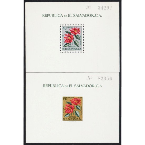 El Salvador HB 6/7 1960 Flor de Pascua MNH El Salvador HB 6/7 1960 Flor de Pascua MNH