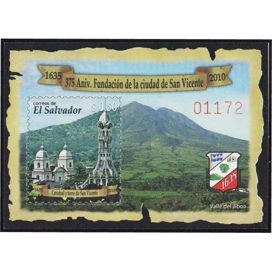 El Salvador HB 63 2010 375 Aniversario Fundación de la Ciudad de San Vicente MNH El Salvador HB 63 2010 375 Aniversario Fundación de la Ciudad de San Vicente MNH